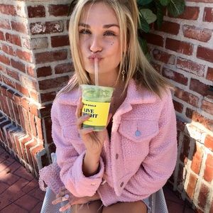 Pink Sherpa / Teddy Cropped Jacket